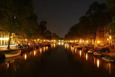 Amsterdam, Netherlands at night