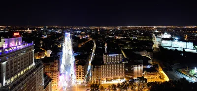 Madrid, Spain at night