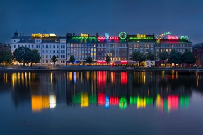 Copenhagen, Denmark at night