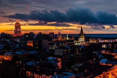 Batumi, Georgia at night