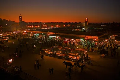 Marrakech, Morocco at night