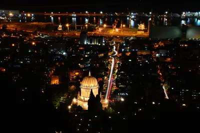 Haifa, Israel at night