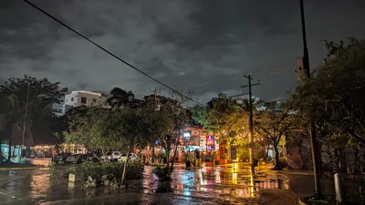 Playa del Carmen, Mexico at night